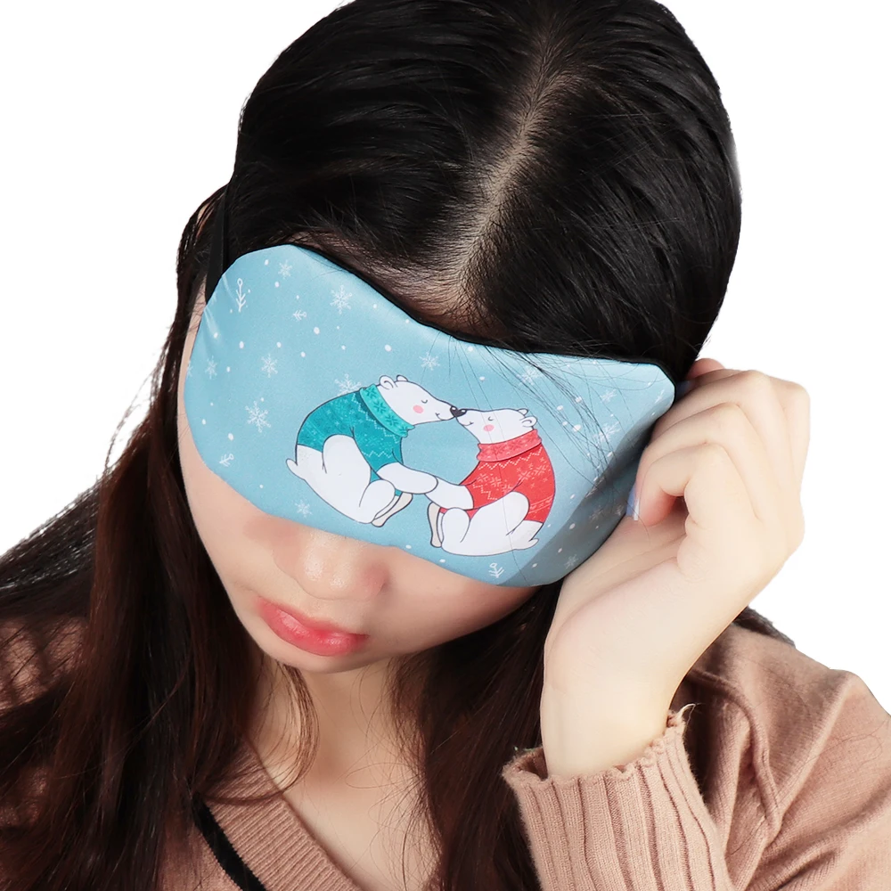 1 шт. нейлоновая мягкая маска для глаз с изображением мультяшных животных, повязка на глаза, аксессуар для массажа, расслабляющий сон