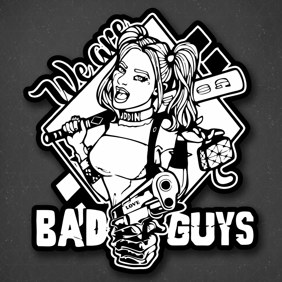 Наклейка на авто &quotХарли Квинн BAD GUYS&quot 19x21 см | Автомобили и мотоциклы