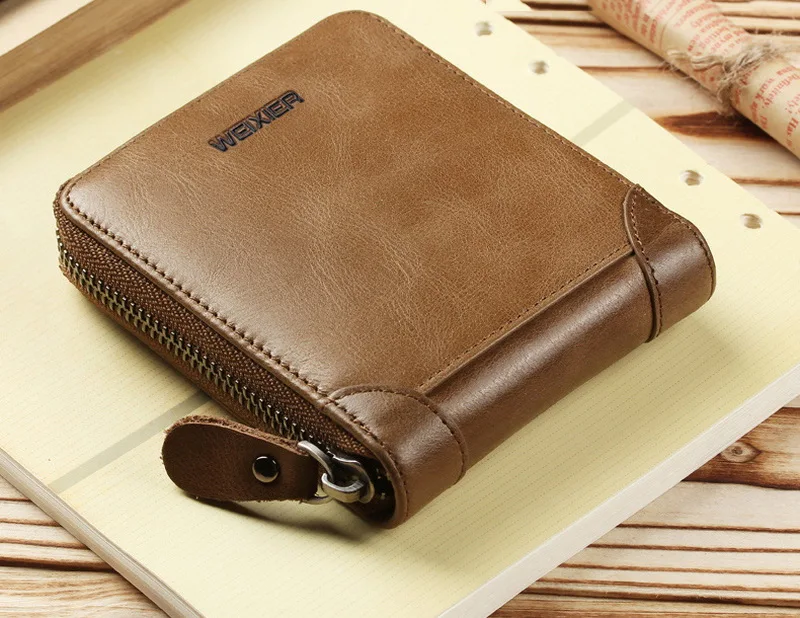 Vintage Zipper Wallet Men PU Leather Clutch Change Purse Bank Credit ID Card Holders Coin Pouch Pocket Case Cover Bag XB480