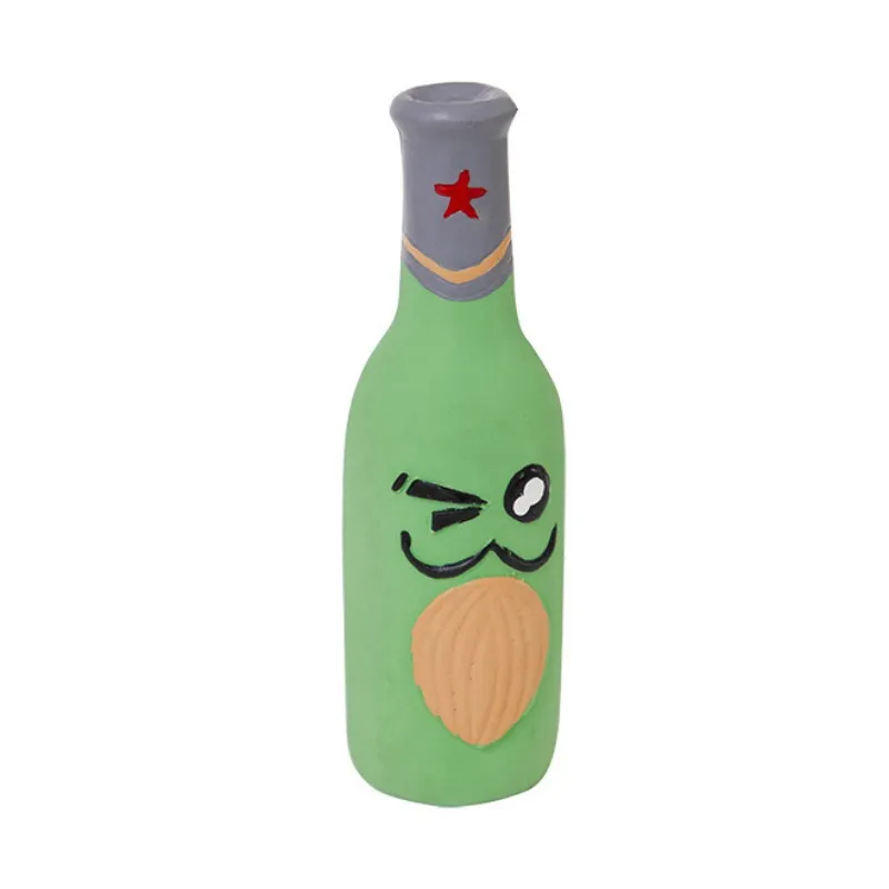 Молярные игрушки для чистки зубов щенка, игрушки для домашних животных, вокальные игрушки, устойчивые к укусам, молярные игрушки для собак, мягкая латексная игрушка для тренировки питомца, форма пивной бутылки
