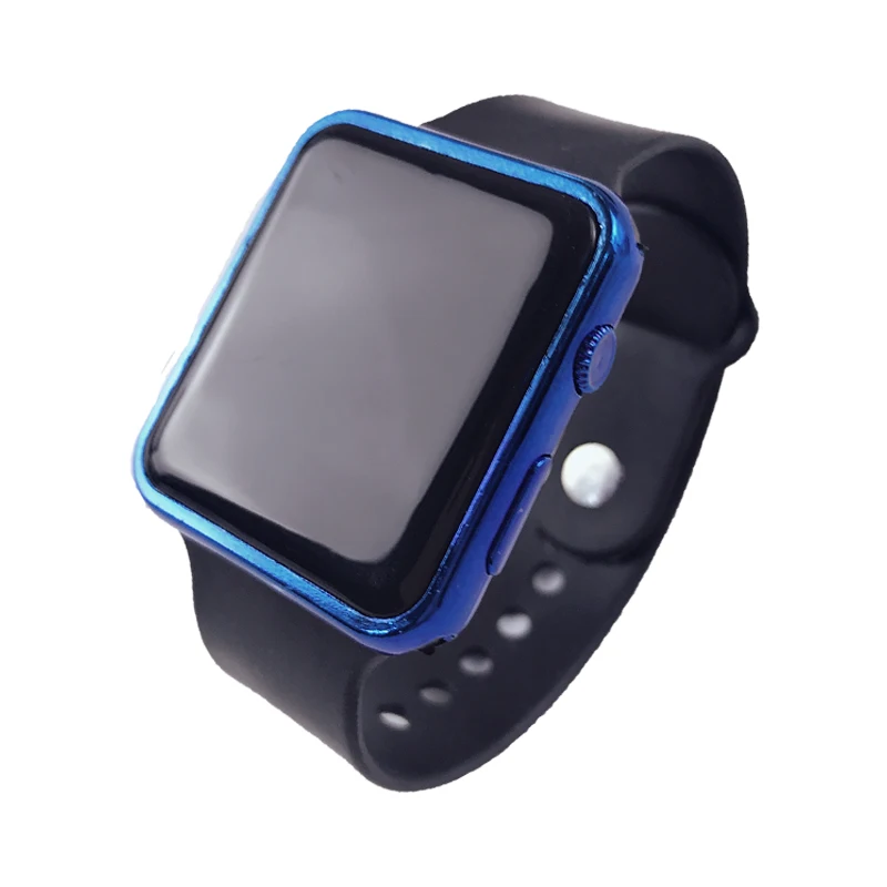 black blue Новые модные мужские спортивные светодиодные часы цифровые часы мужские часы силиконовые электронные hodinky Saat электронный цифровой будильник - Цвет: black blue
