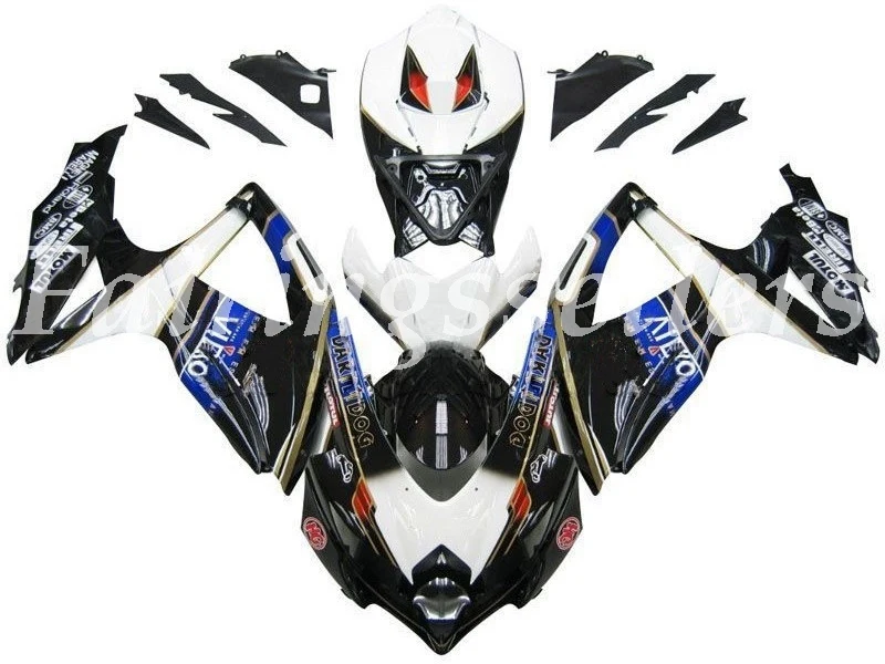 Black White Литье под давлением ABS мотоцикл обтекатели комплект подходит для Suzuki GSXR 600-750 K8 2008 2009 2010 08 09 10 Обтекатели Черный Красный - Цвет: Black White