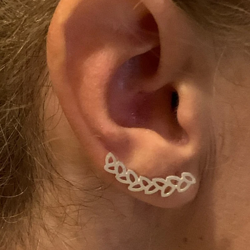 Jisensp Boho Vintage Botanical Leaf Ear Climbers Statement Stud Earrings for Women Bridal Jewelry Leaves Branch Ear Crawlers