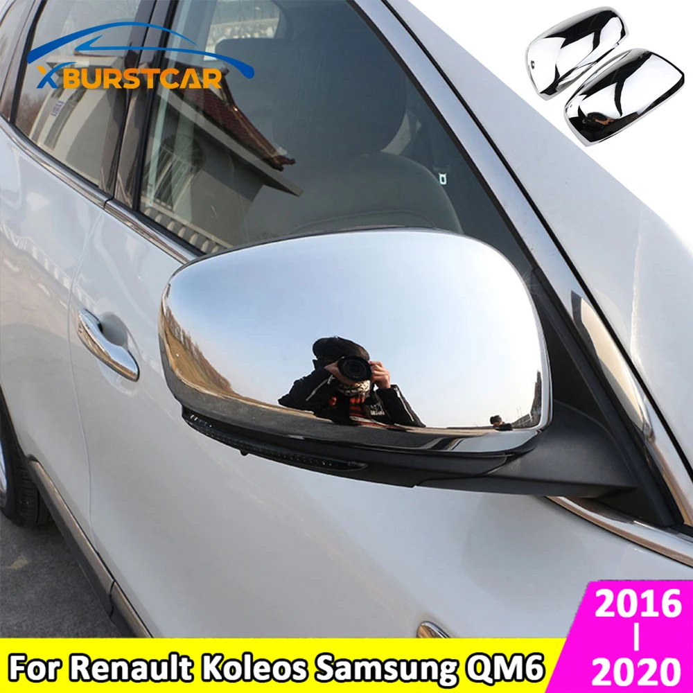 Xburstcar for Renault Koleos Samsung QM6 2016 - 2020 2Pcs Car Chrome Rearview Rear View Mirror Protection Cover Stickers Parts | Автомобили