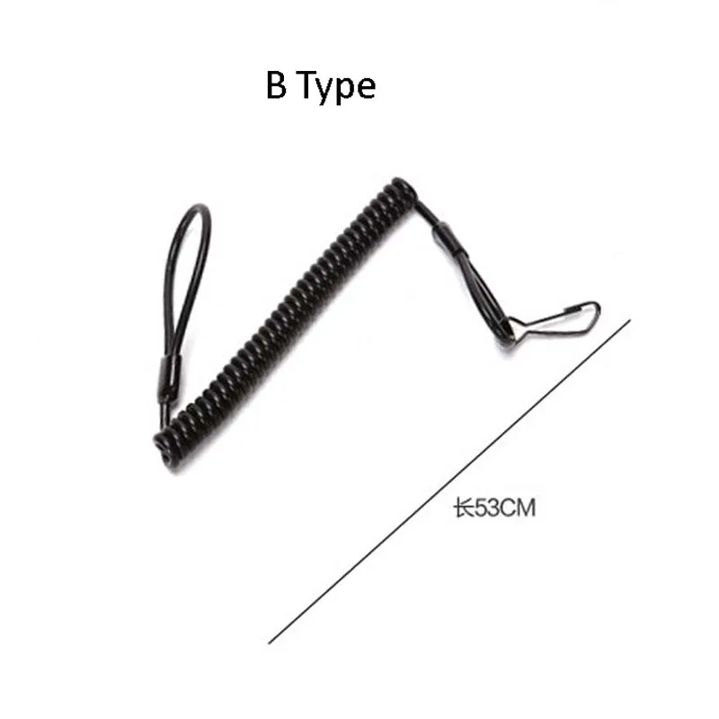 

New Outdoor Black Tactical Retractable Spring Elastic Rope Lanyard Sling for Airsoft Outdoor Camping Anti-lost Phone Ke