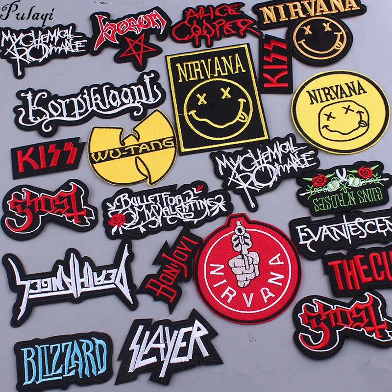 

Rock band Patch Metal Band Nirvana Patch Badges Embroidered Applique Sewing Iron On Badge Clothes Garment Apparel Accessories