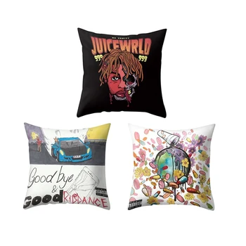 

Juice Wrld Rapper Pillow Case Cover Square 45cm*45cm Polyester Pillowcase Home Decorative