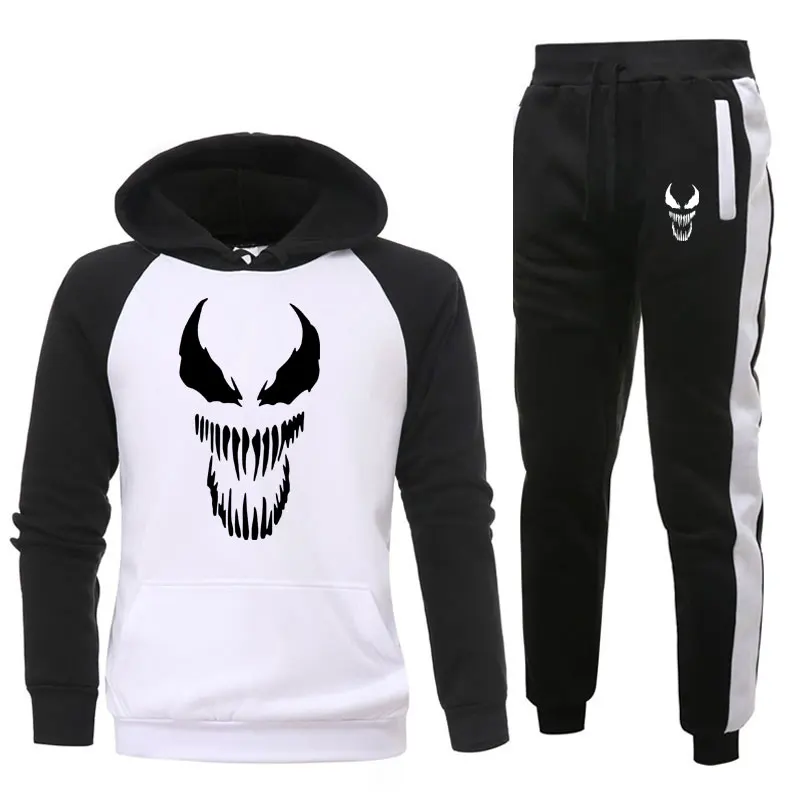 

Men's Suit Track Suit Movie Superhero Top Pants Sweatshirt Sweatpants Venom Edwardian Hooded Top Pants Autumn Sports Track Suit