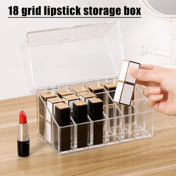 

Newly Transparent 18 Grids Make Up Drawer Organizer Lipstick Storage Cosmetic Boxes