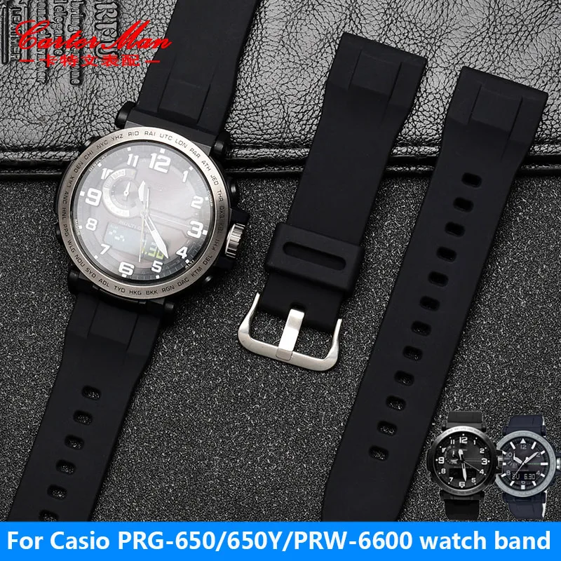 

Silicone Watchband for Casio PRG-650/650Y/PRW-6600 watch bandWaterproof Replacement Bracelet Band Strap Watch Accessories