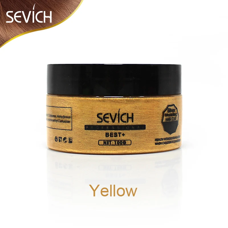 Sevich 7 цветов, унисекс, временное моделирование, мода, сделай сам, цвет волос, воск, грязевая краска для волос, крем - Цвет: Yellow