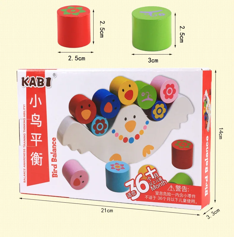  2019 Newest Teaching aids Wood Bird Balance Wood Toy Science Experiment Toy Puzzle Children Exercis - 4000127580750