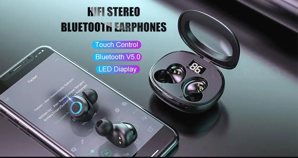 9D стерео мини беспроводные Bluetooth наушники с микрофоном Сенсорное управление Bluetooth наушники супер бас гарнитура для iOS Android