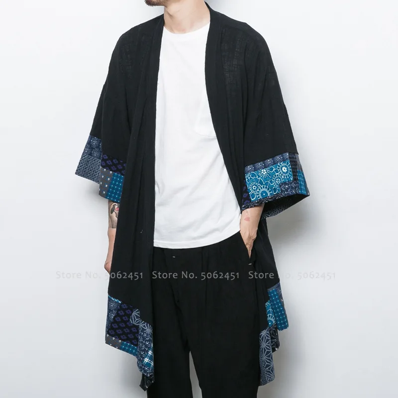 Китайский Стиль топики в стиле hanfu кунг-фу кардиган в стиле эпохи Тан костюм Для мужчин японские кимоно Оби халат аозай юката Вьетнам азиатская одежда в уличном стиле