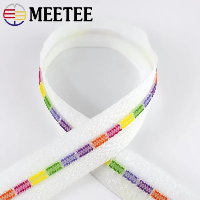 Meetee 2/5/10 метров 5# разъемная застежка-молния белый Цветной зубов катушки нейлоновые застежки-молнии для шитья одежды сумок Декор застежкой-молнией DIY Repair аксессуары ZA026