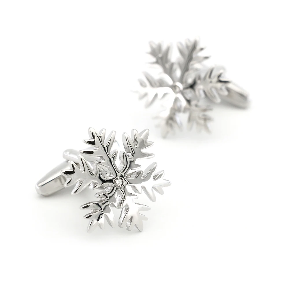 Снежинка дизайн запонки с кристаллами качество латунный материал браслет серебристого цвета звенья оптом и в розницу