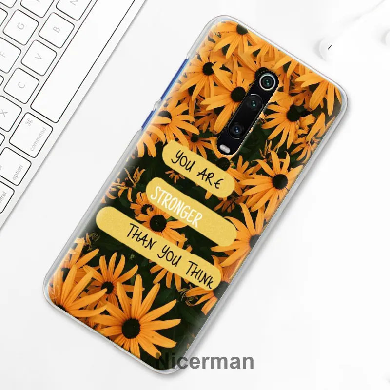 Желтый цветок подсолнуха чехол для телефона для Xiaomi Mi 9T CC9 CC9E A3 A1 A2 9 Pro 8 9 Lite 5X 6X играть Poco F1 в твердом переплете