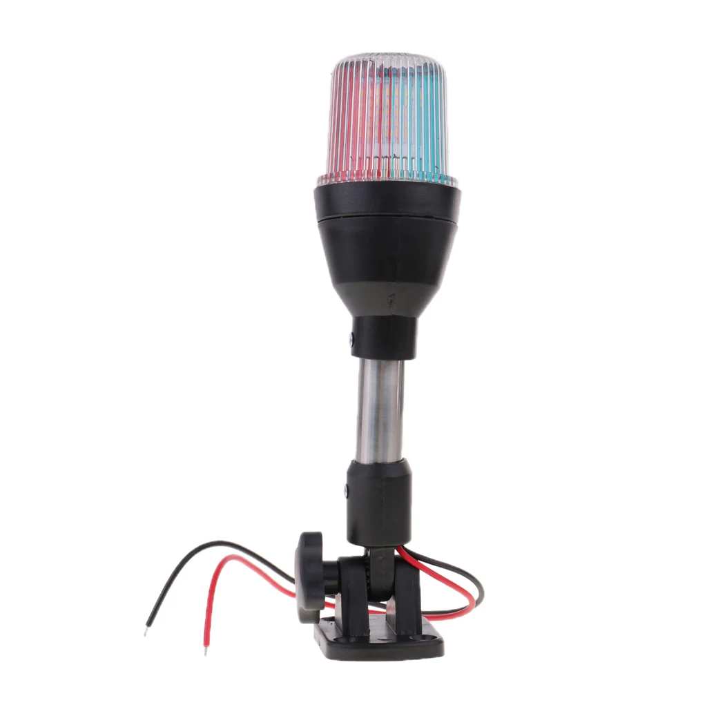 Repalcement 3-Color LED Marine Fold Down Stern Anchor Light Boat Lamp Red&Green&White
