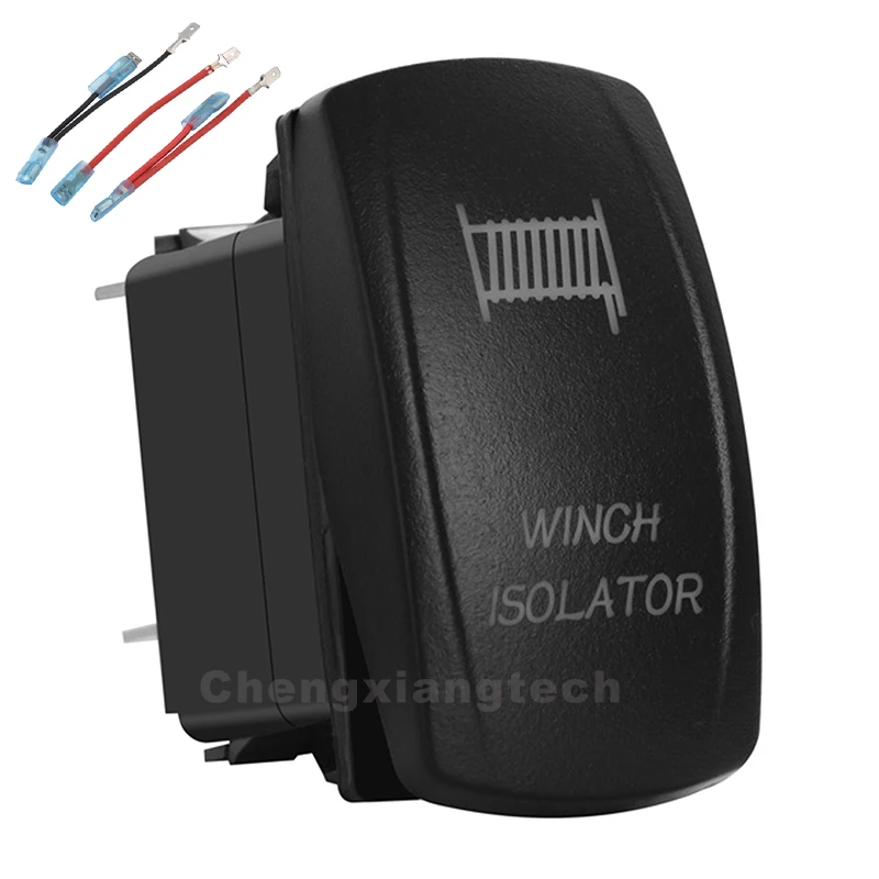 Winch Isolator Green Led 12v/24v Toggle Rocker Push Switch 5 Pins Spst On/off For Car Boat Truck