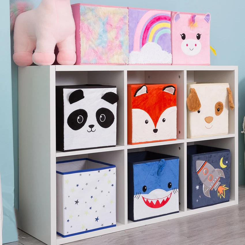 Description Picture 2 of itemFolding Non-Woven Fabric Kid's Toy Storage Box 3D Cartoon Animal Children Toys Storage Basket Closet Organizer Book Clothes Bins