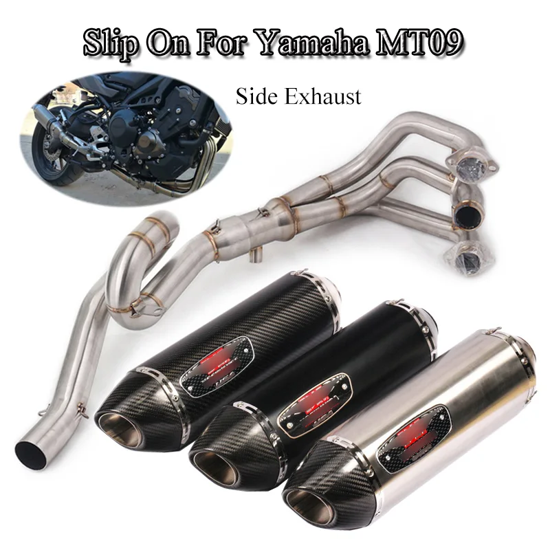 

For Yamaha MT09 FZ09 Motorcycle Exhaust System Muffler Pipe Front Link Header Tube Slip On MT09 Scooter Whole Set Pipe Modified