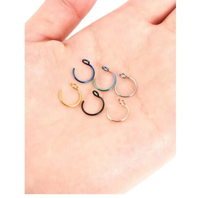 Искусственное кольцо для носа 6 шт. искусственное Ювелирное Украшение пирсинга 20