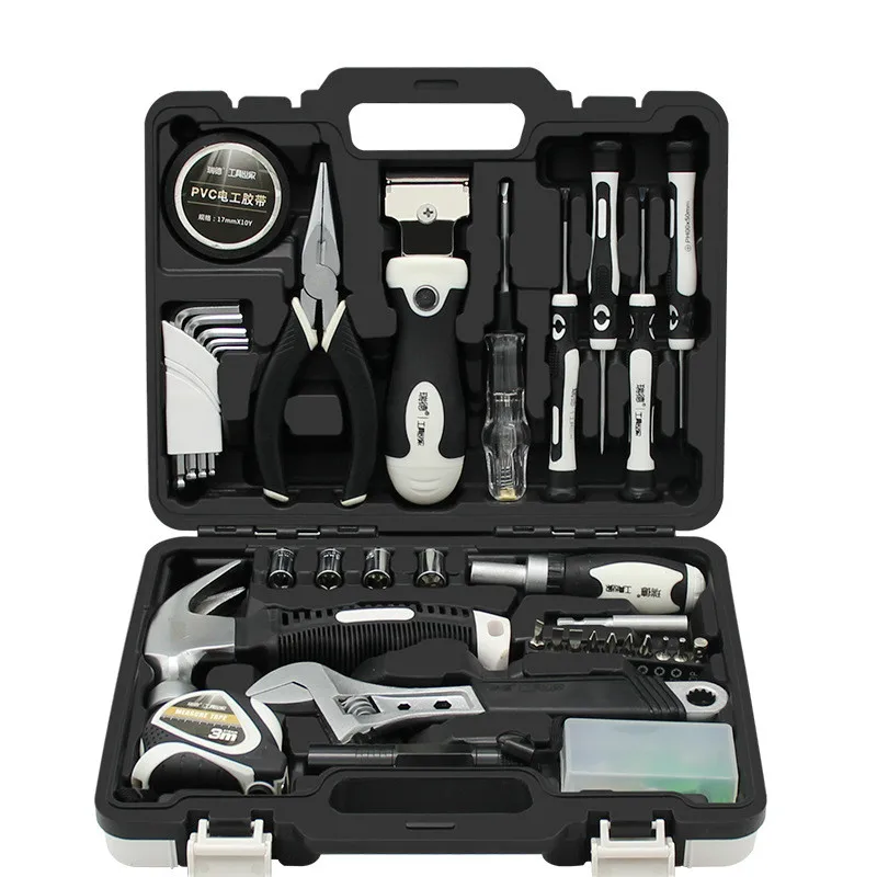 

55 Pcs Hand Tool Set High Quality Metric Car Auto Repair MechanicsTool Kit Home Garage Socket Wrench Tools with Toolbox Gift