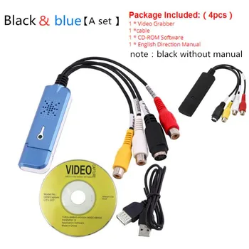 For Easycap USB2.0 Easy Cap Audio Video Capture Adapter VHS DVD DVR TV Capture Card Converter Support Win10 For MAC IO Plug&Play