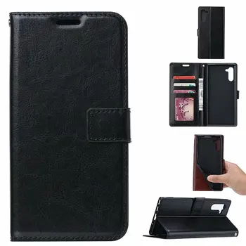 

100pcs/lot Crazy Horse Wallet Leather Case For Samsung note 10 note 10Pro With Photo Frame