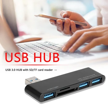 

5 In 1 Splitter Stable Adapter PC Data Transmission 5Gbps Converter Portable SD TF Card Reader Gaming USB3.0 Hub Heat Resistant
