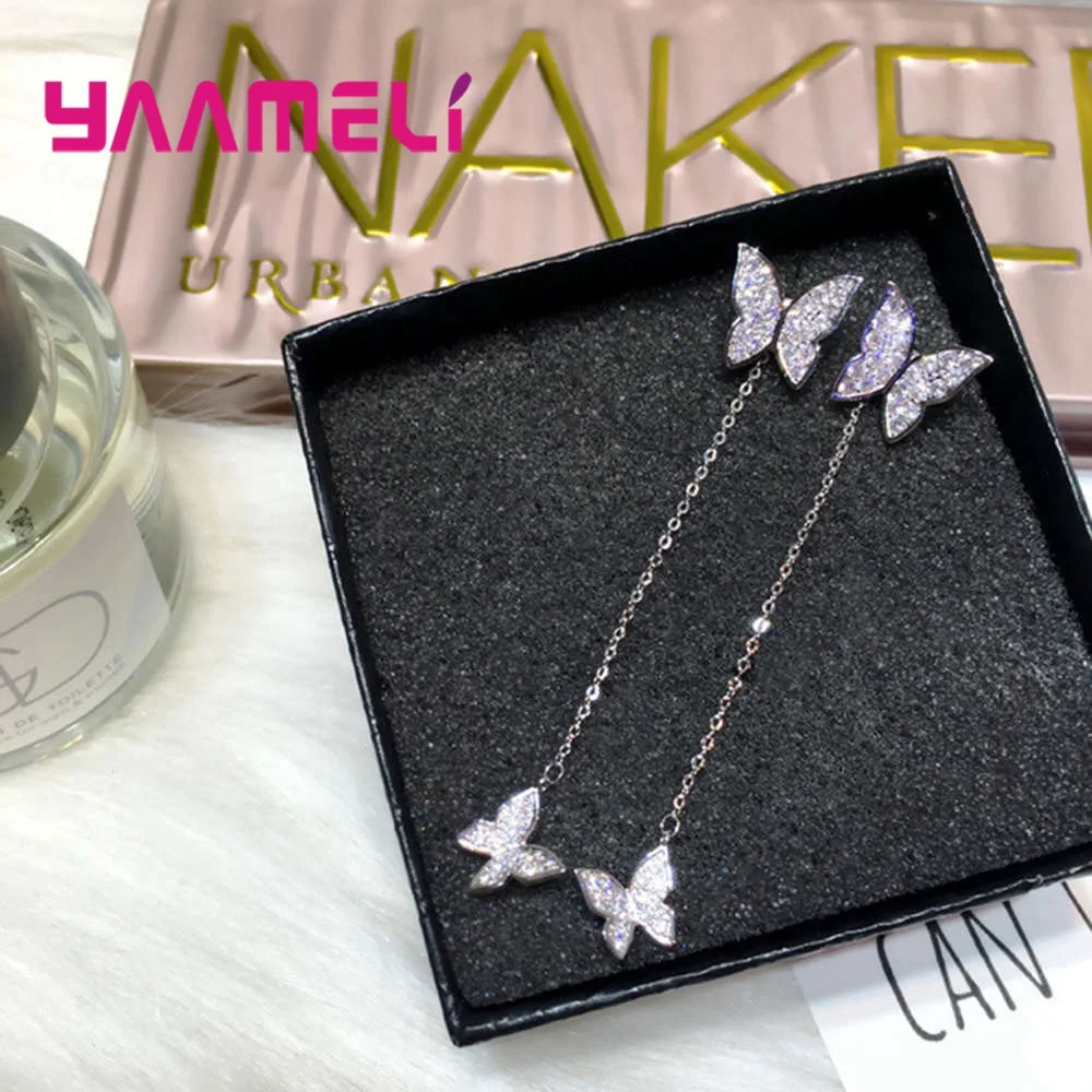 Серьги из серебра 925 пробы с инкрустацией кубическим цирконием женские ювелирные