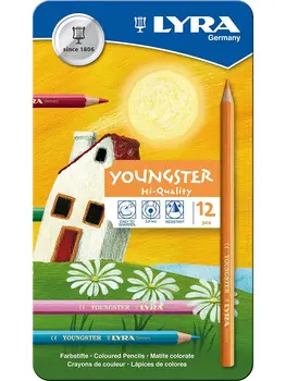 

LYRA Youngster - 12 colored pencils with pencil case metal, assorted color pens