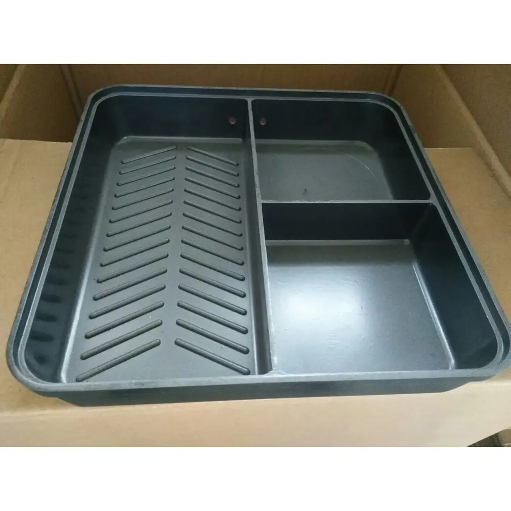 Компактный 3 Way Multi раздел сковородка для жарки Карпов кормовым рыболовные снасти Кемпинг Nonstick Pan квадратный Плита