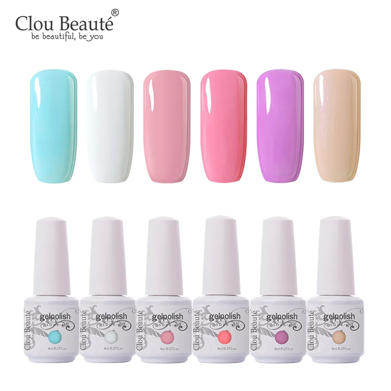 Clou Beaute Гель-лак подарочный набор! полупостоянная гель uv Vernis светодиодный гель лак для ногтей Лаки Гибридный био-Гели Soak Off Гель-лак лаков для ногтей Краски - Цвет: 8ml-ZH11-6pcs