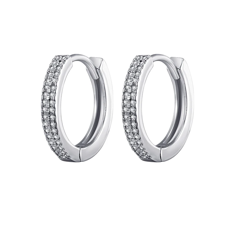 silver MAIKALE классические кубические Серги-Обручи из циркония серьги проложенные Многослойные Циркон CZ Золото Серебро Круглый Круг Серьги для женщин простые подарки - Окраска металла: silver