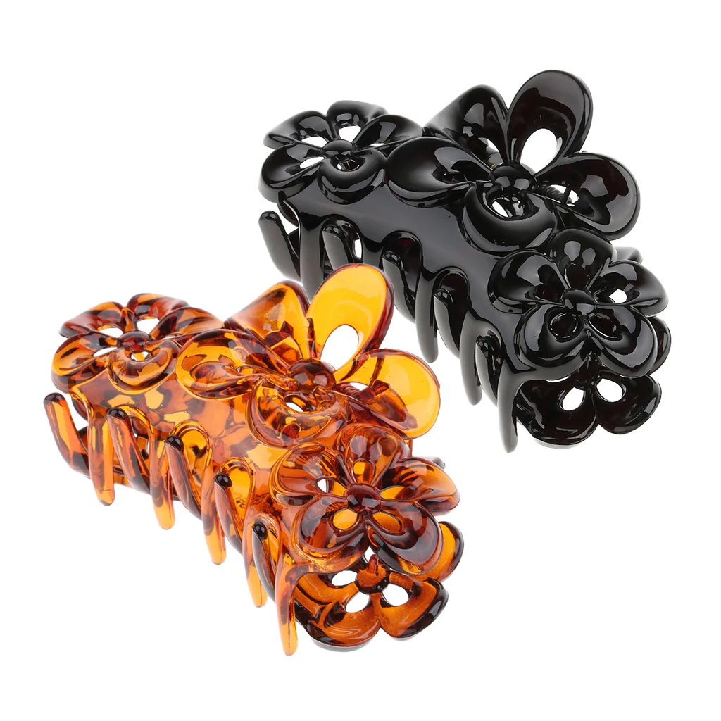 2/pack Large Hair Clip Claws Flower Clamp Womens Long Thick Hair Accessories
