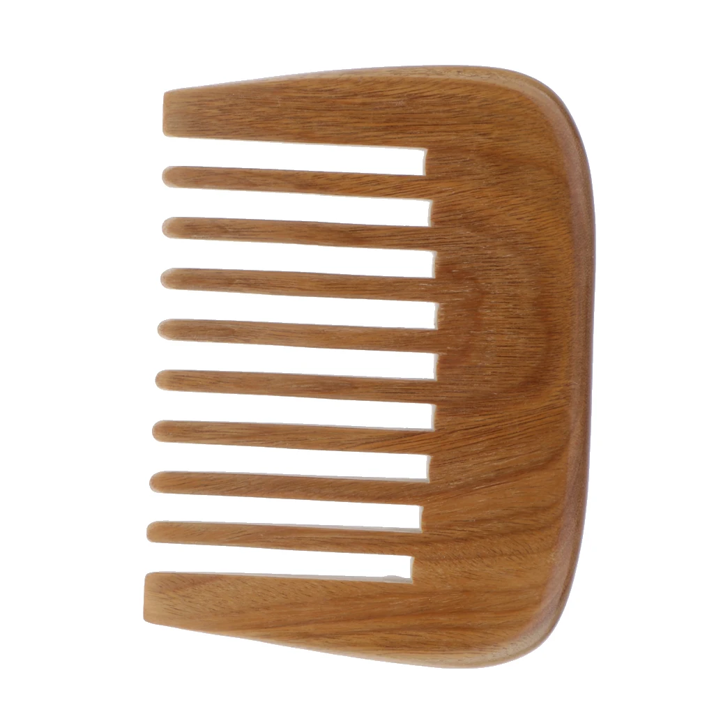 Wooden Comb Hair Pick Wide Tooth Pocket Hair Comb Hair Detangling Comb Hair Massager Brush Green Sandalwood