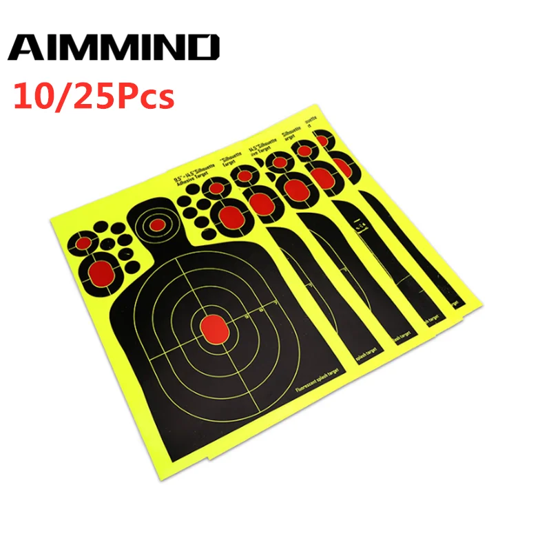 

10/25 Pcs Hunting training target paper Fluorescence Sticker Shooting gun target paper high quality indoor Target paper