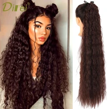 

DIFEI 32 inche Long Corn Wave Ponytail Drawstring Clip In Ponytail Hair Extensions Synthetic Pony Tail Hairpieces for Woman