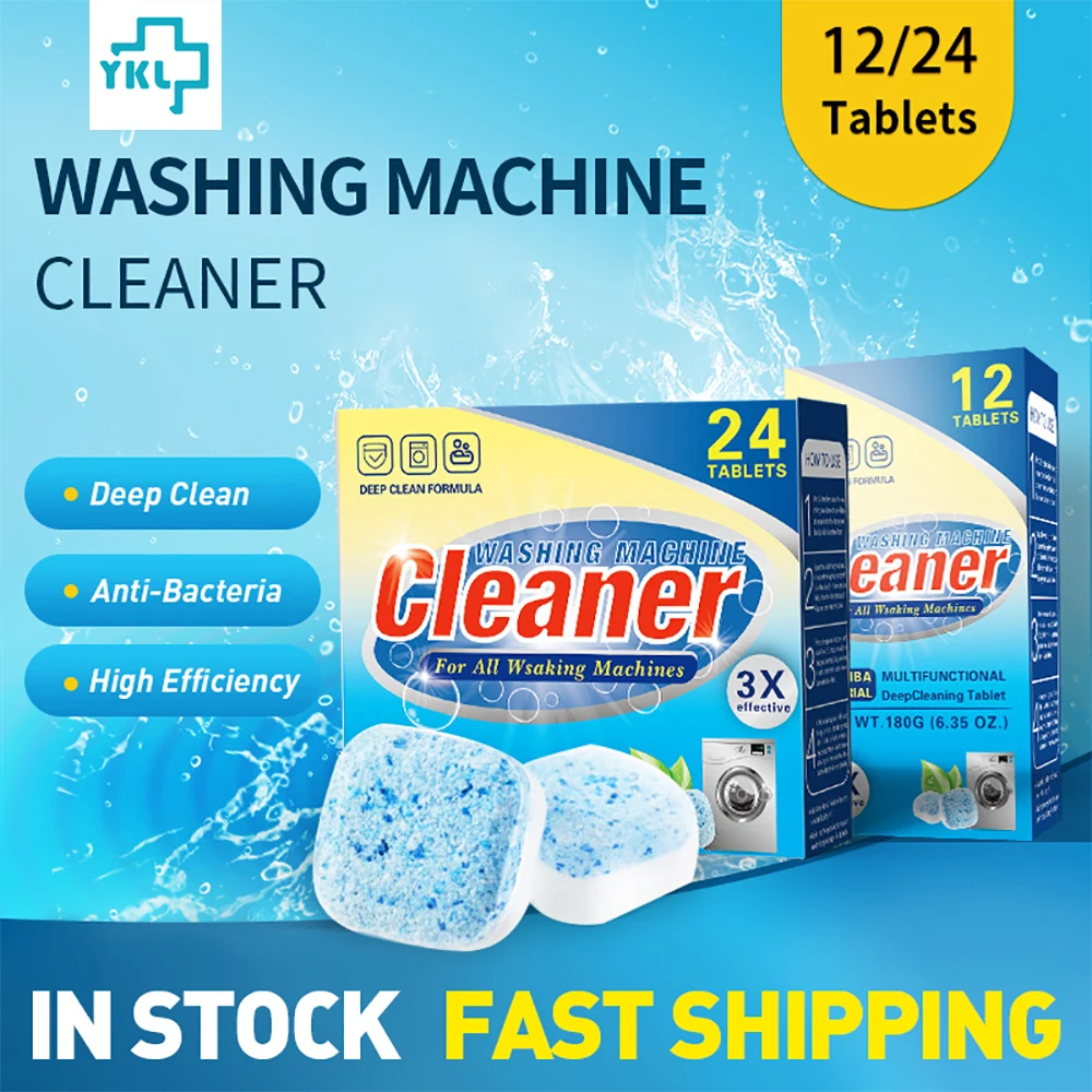 12/24pcs Cleaner Washing Machine Tablets Cleanser Multifunctional Washing Machine Cleaning