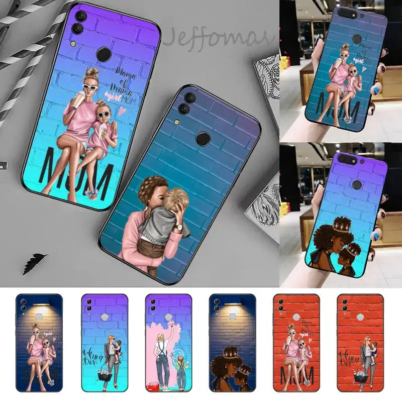 

girl Queen Mom and baby Phone Case For Huawei Honor 7C 7A 8X 8A 9 10 10i Lite 20 NOVA 3i 3e