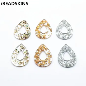 

New arrival! 35x26mm 50pcs Resin Built-in shell Drop shape charm for Earrings parts,Jewelry Accessories,hand Made Jewelry DIY
