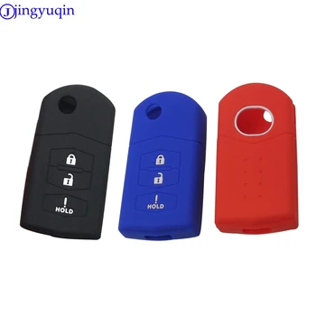 

jingyuqin 10ps For Mazda 3 5 6 RX-8 MX-5 Miata CX-7 CX-9 05-13 Remote Folding Flip Key Fob Silicone Case Shell 3 Buttons