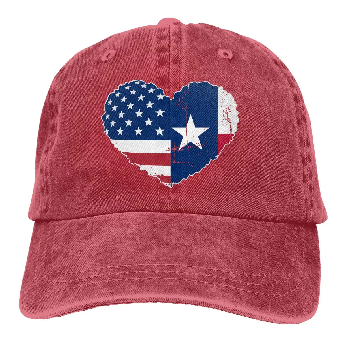 Бейсбольная кепка из джинсовой ткани для мужчин и женщин, с флагом США, сердце, Кепка водителя грузовика