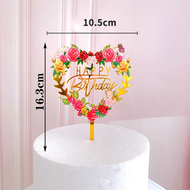 Creative Acrylic Cake Topper Happy Birthday Cake Toppers Baby Shower Party Cupcake Topper Kids Gifts and Favors Cake Decorations HTHB