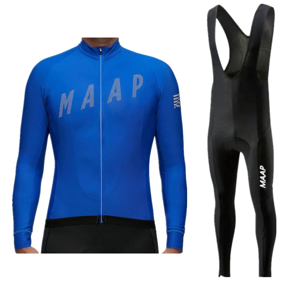 Por Team MAAP Men's Cycling Jersey Set MTB Bicycle Clothing Maillot Ropa Ciclismo Long Sleeve Bike Clothes Cycling Set - Цвет: Jersey Set 20