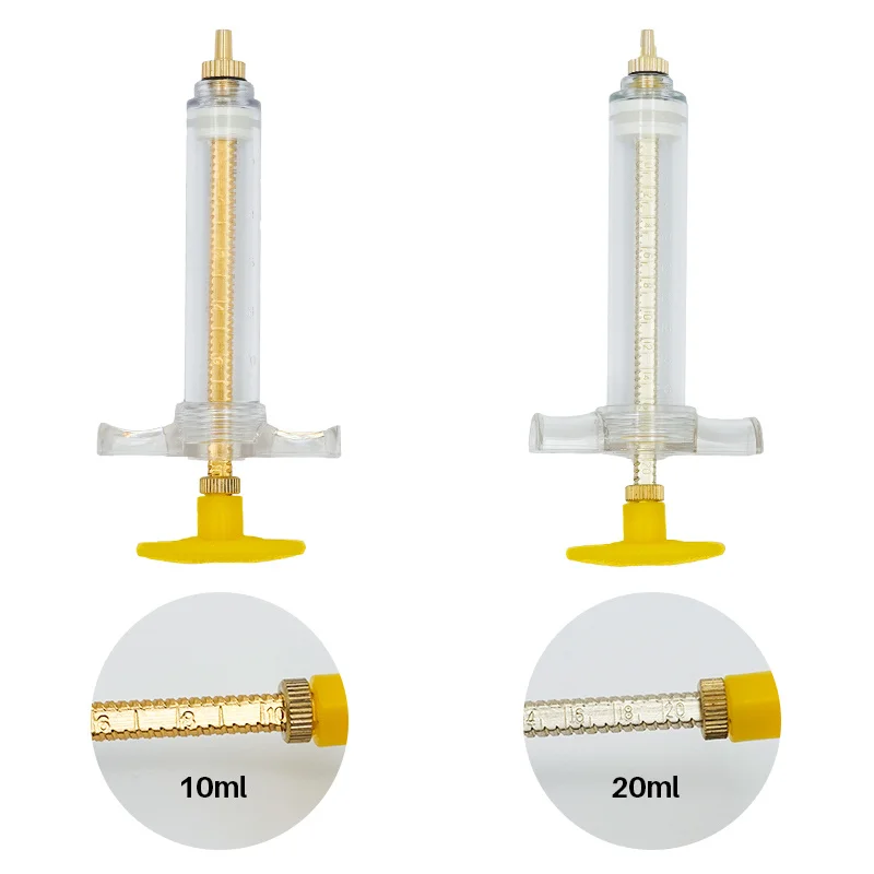 10/20 Ml uccelli alimentazione iniettore testa di rame alimentatore siringa per pappagalli, piccioni, roditori e altri piccoli animali domestici forniture agricole