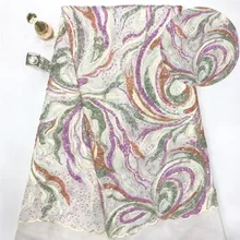 Кружевная ткань с пайетками, высокое качество, Африканский французский тюль, кружевная ткань с вышивкой для блесток, кружева, нигерийские вечерние платья, H-122501