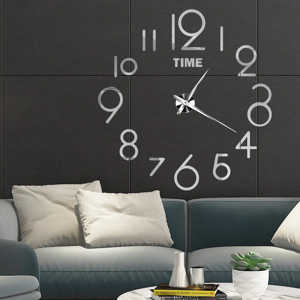 3D Large Wall Clock reloj de pared DIY Quartz Watch Acrylic Mirror Stickers Horloge Murale Home Decor Clocks 2021 Modern Design