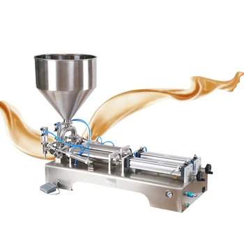 

Double-head paste liquid filling machine tomato sauce peanut butter honey commercial semi-automatic quantitative filling machine